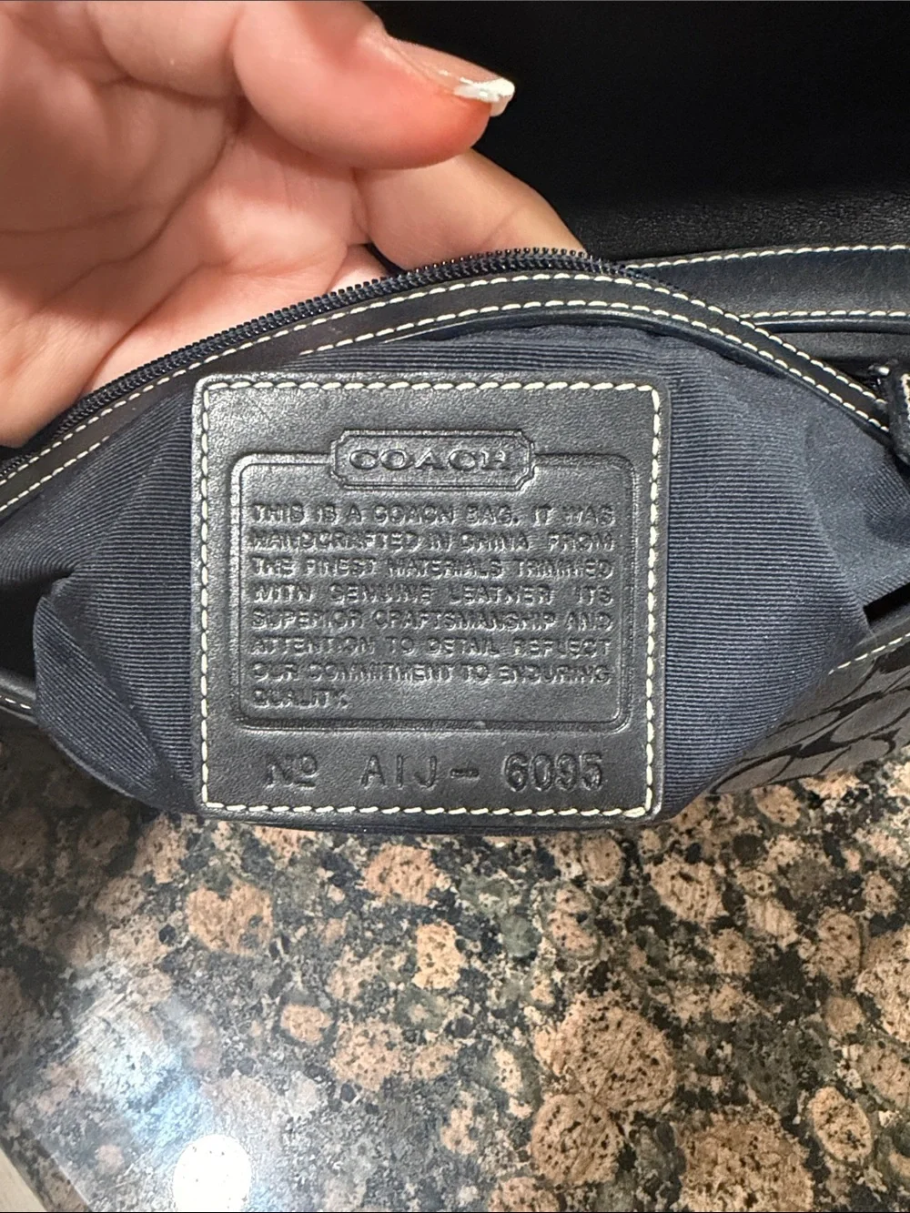 Coach Y2K black Hamptons Flap Baguette bag